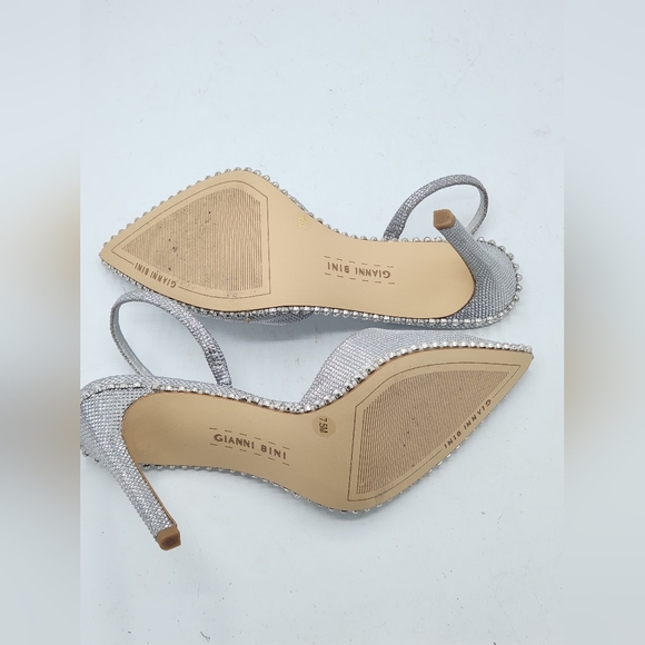 Gianni Bini Silver Rhinestone Embellished Slingback Pumps - Size 7.5 - Picture 12 of 17